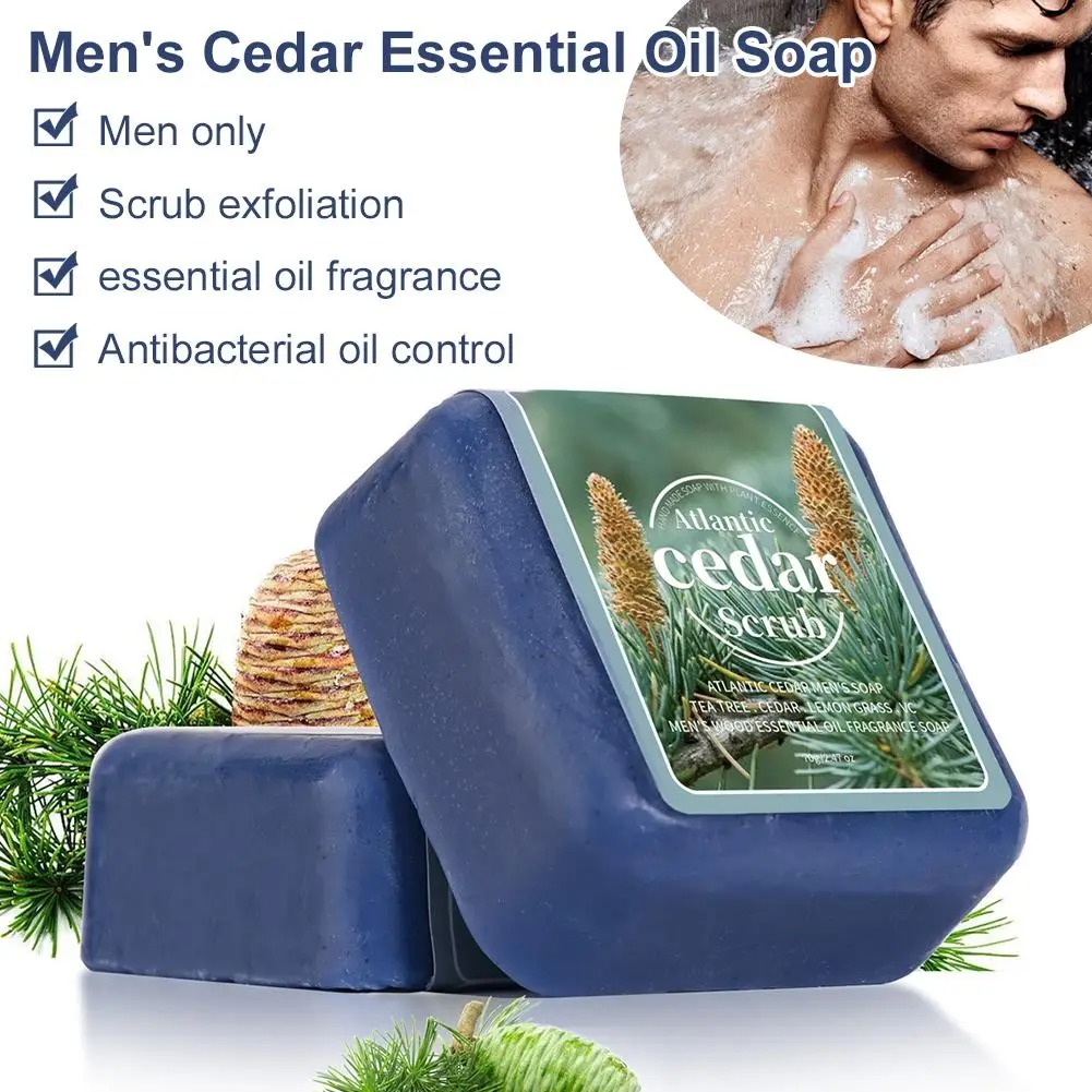 Men's Cedar Essential Oil Soap - Perfume Fragrance Essence review and price