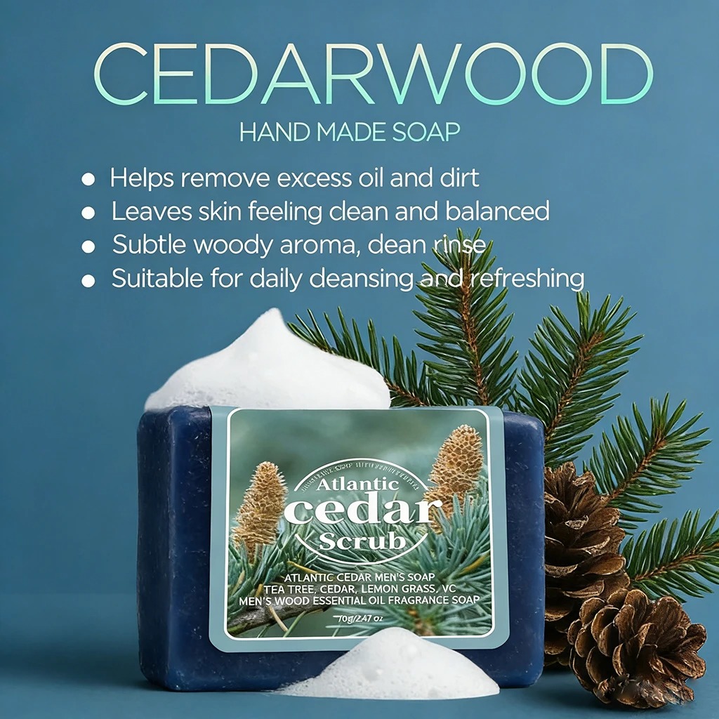 Men's Cedar Essential Oil Soap - Perfume Fragrance Essence review and price