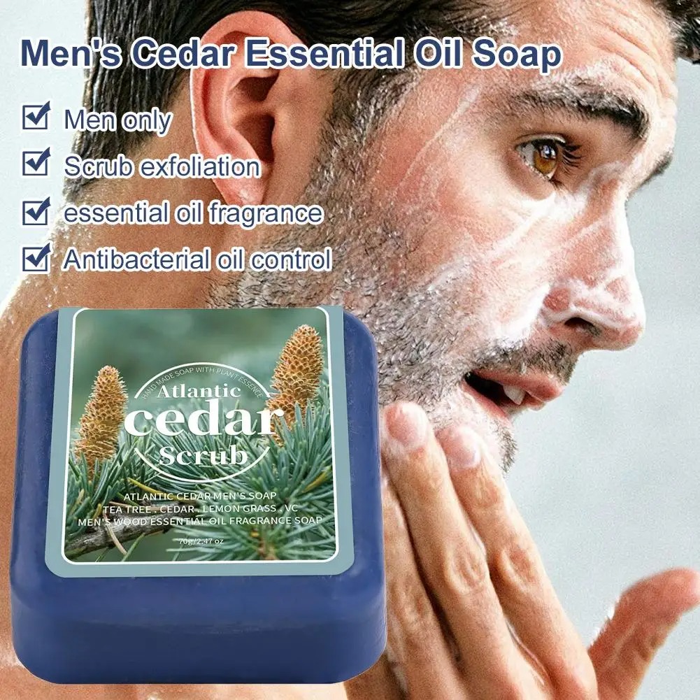 Men's Cedar Essential Oil Soap - Perfume Fragrance Essence review and price